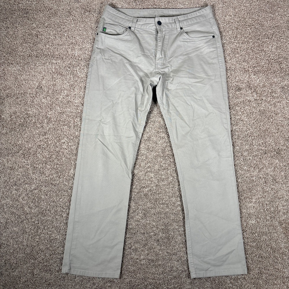 Stio Rivet Canvas Pant Mens 32S Gray Organic Cotton Stretch Straight Leg 2335